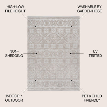 Citta High-low Pile Mediterranean Tile Area Rug
